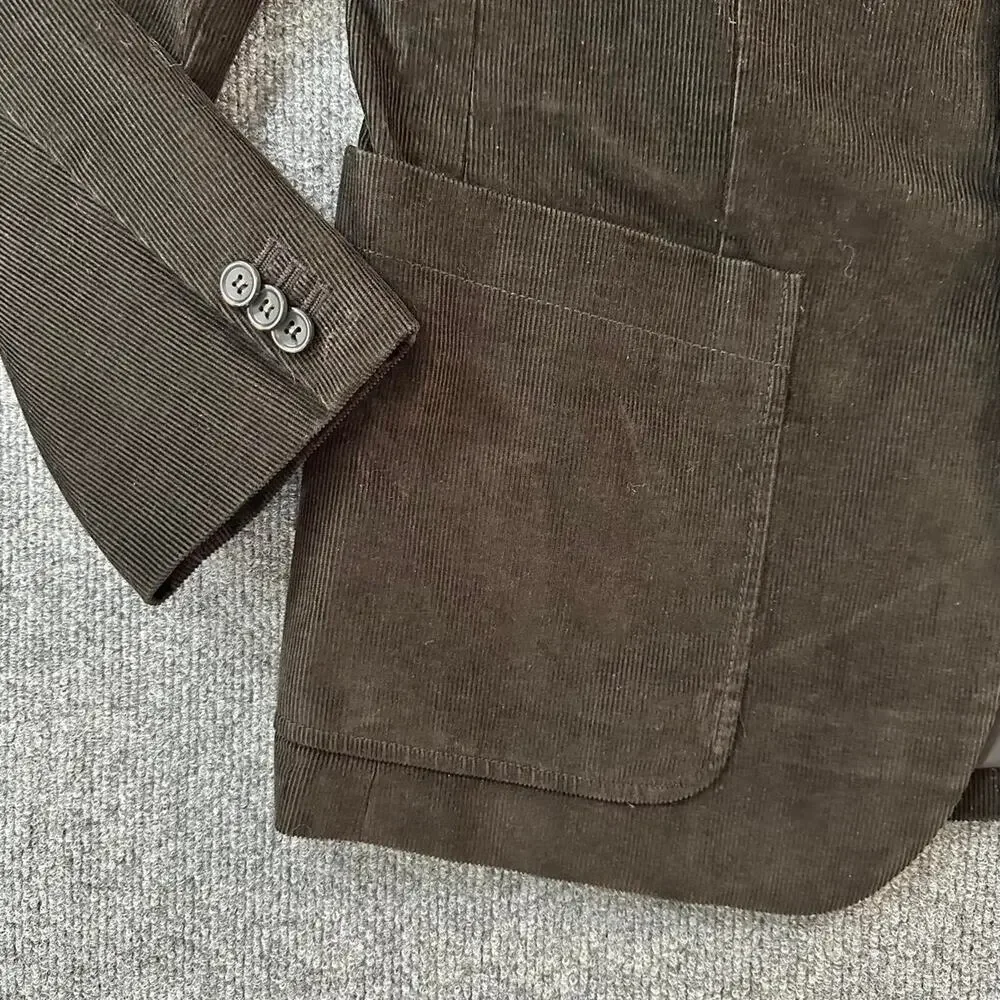Banana Republic Men’s Corduroy Sport Coat Slim Fit Patch Pocket Brown Blazer 40R